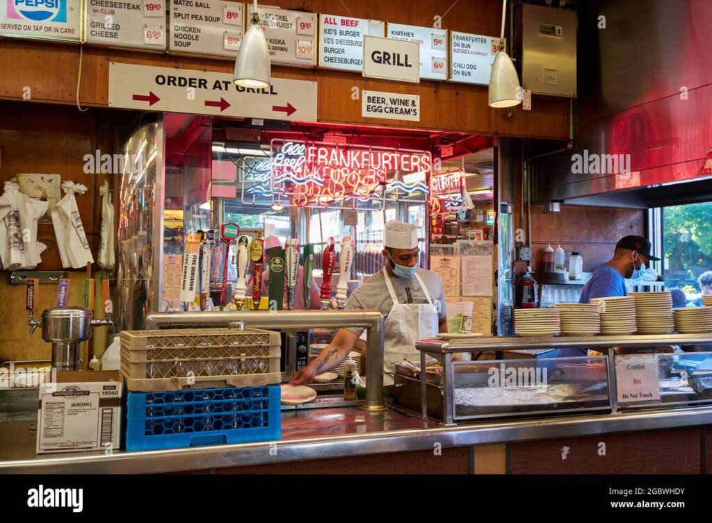 cutter-and-menu-of-the-katzs-delicatessen-cafe-manhattan-new-york-2GBWHDY